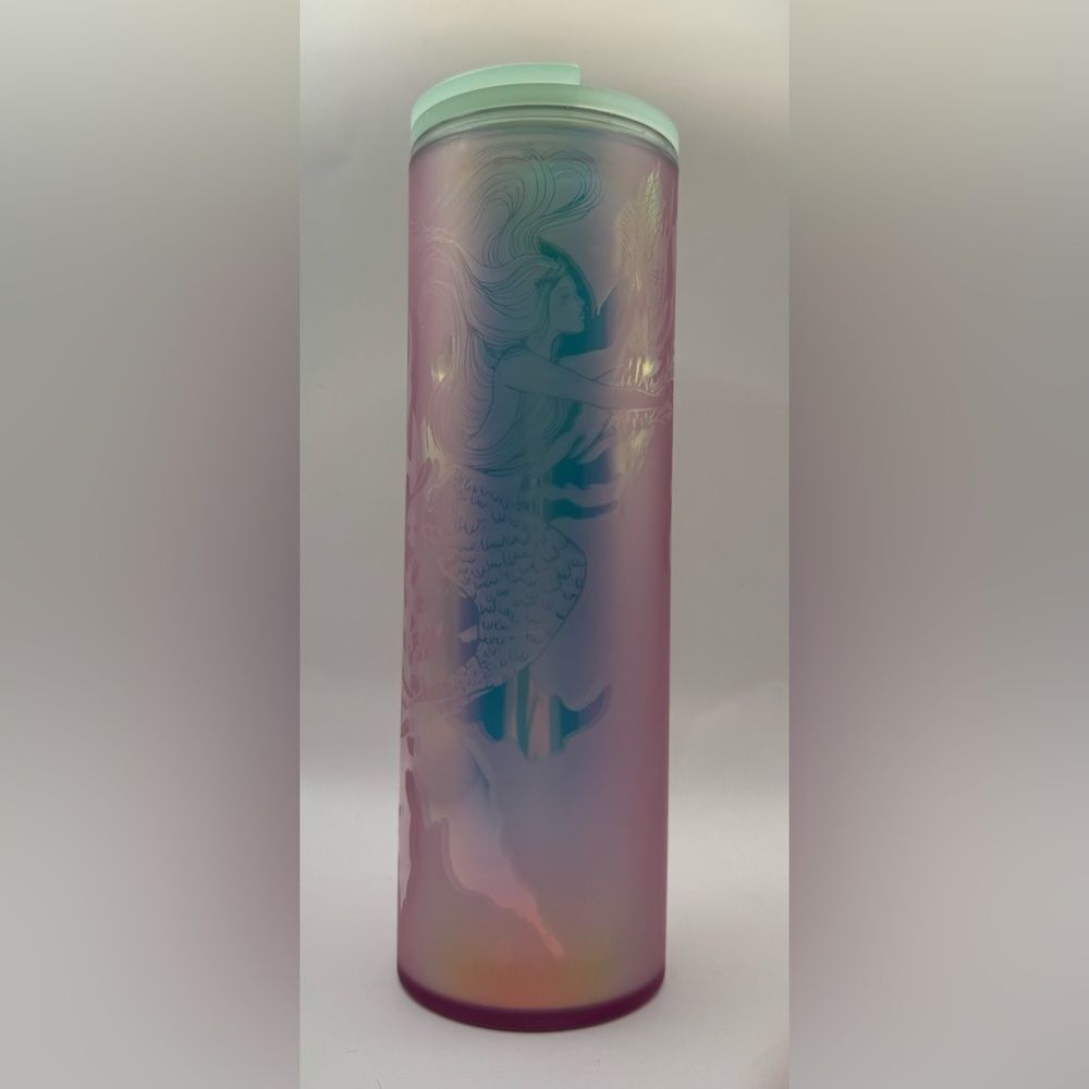 2022 Starbucks Iridescent/Holographic Pink Teal Mermaid 16oz Hot & Cold Tumbler